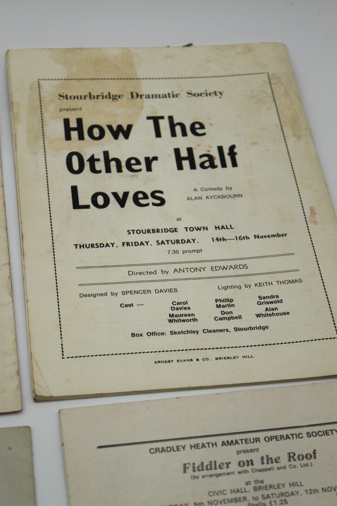 Vintage Theatre Programmes C1950/70s - X 6