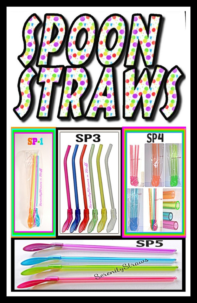 SPOON STRAWS!! Multi-Colored, Several Styles, REUSABLE