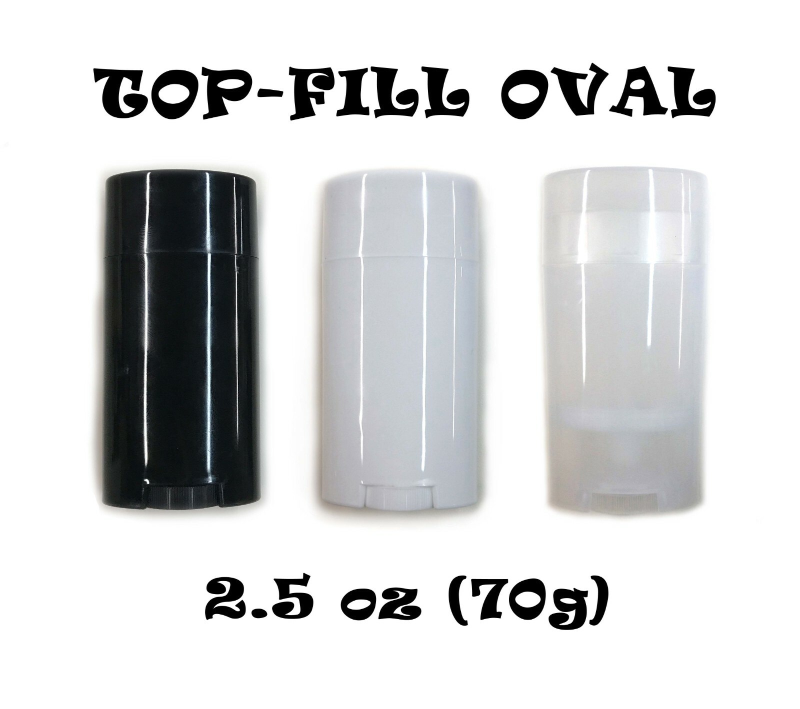 Empty Deodorant Containers - Twist-up, Recyclable, DIY Empty TOP-Fill OVAL