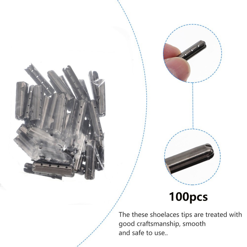 200 Pcs Shoe Lace Tip Tips Replacement End Copper Metal Ends