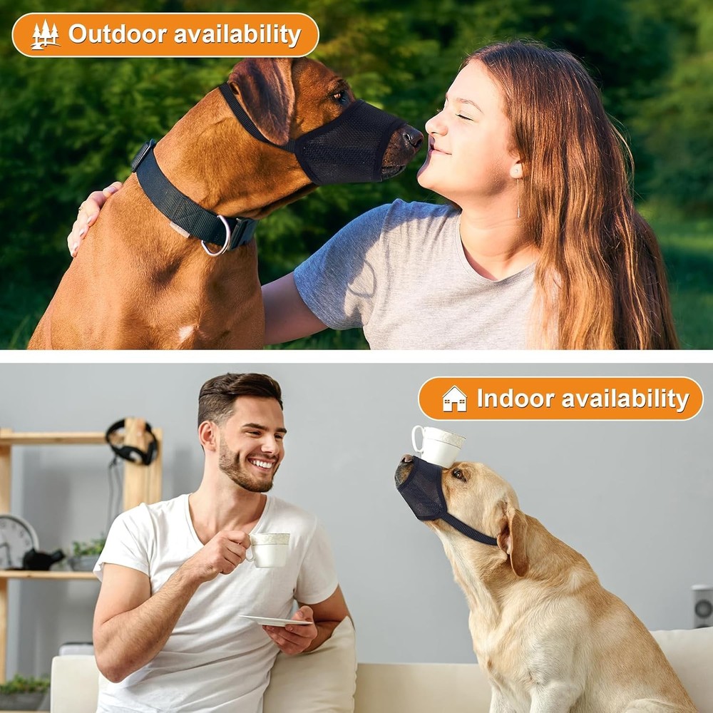 Dog Muzzle Soft Nylon Air Mesh Breathable Drinkable Anti-Bite Adjustable