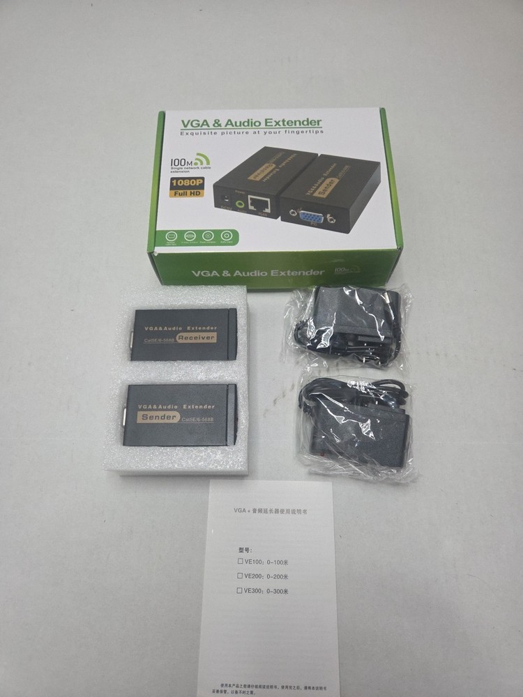VGA Over Ethernet VGA Extender to Cat5e Cat6 Ethernet Cable VGA Transmitter R...