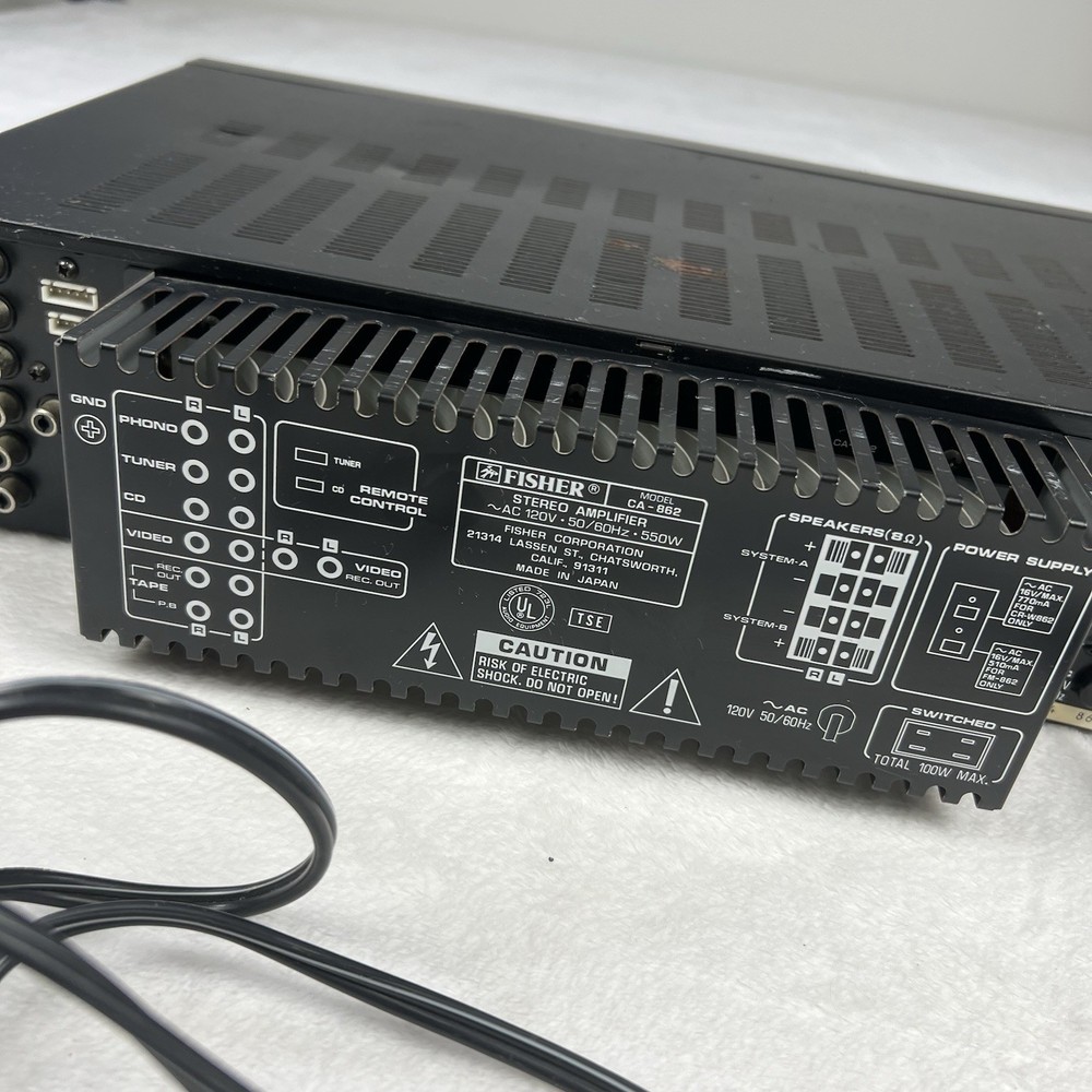 Fisher CA-862 Studio Standard Integrated Amplifier Amp Tested Works