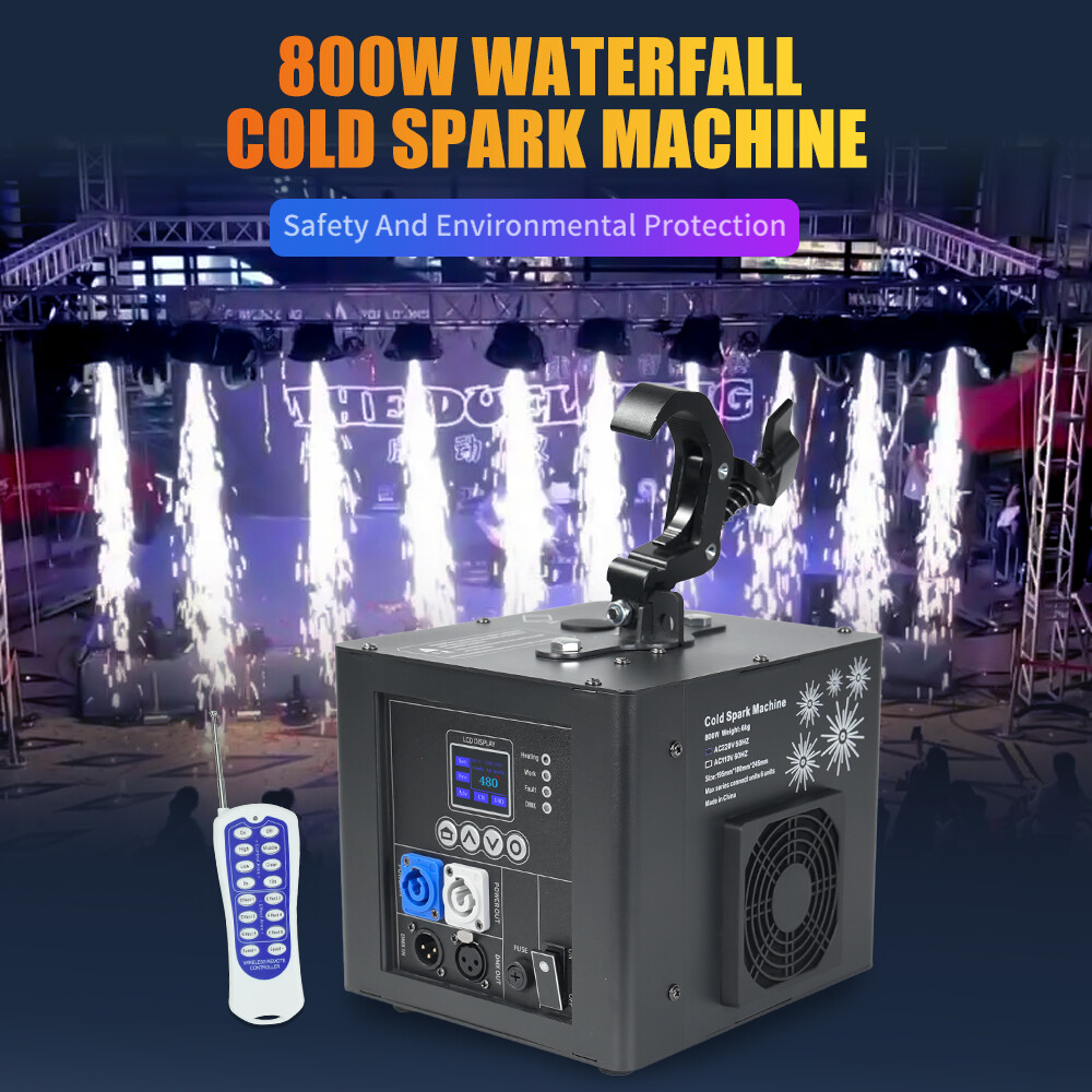 2X 800W Spray Down Firework Cold Spark Machine Waterfall Sparkler Remote Control