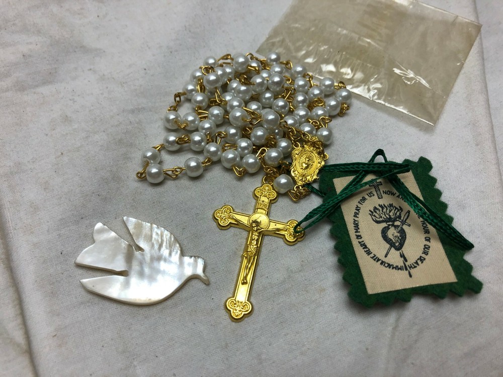 Religious Rosary Book Marker Dove