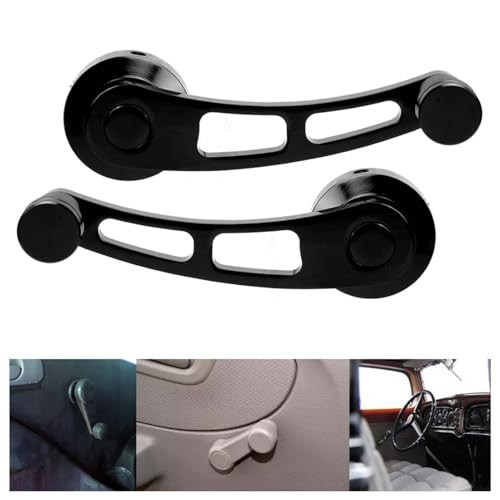 2Pcs Window Handle Window Riser Window Crank Winder Crank Winder Riser, Black