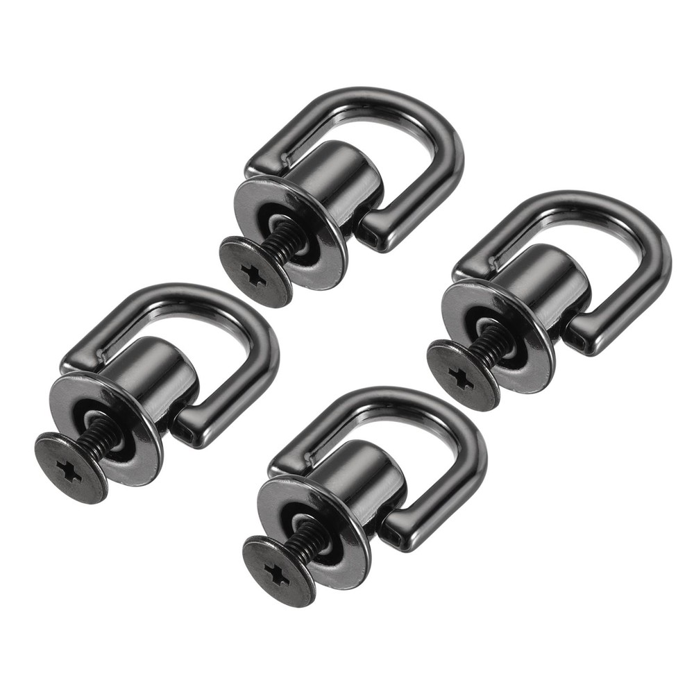 12x10mm Ball Head Button Studs with D Ring Dark Grey 4pcs