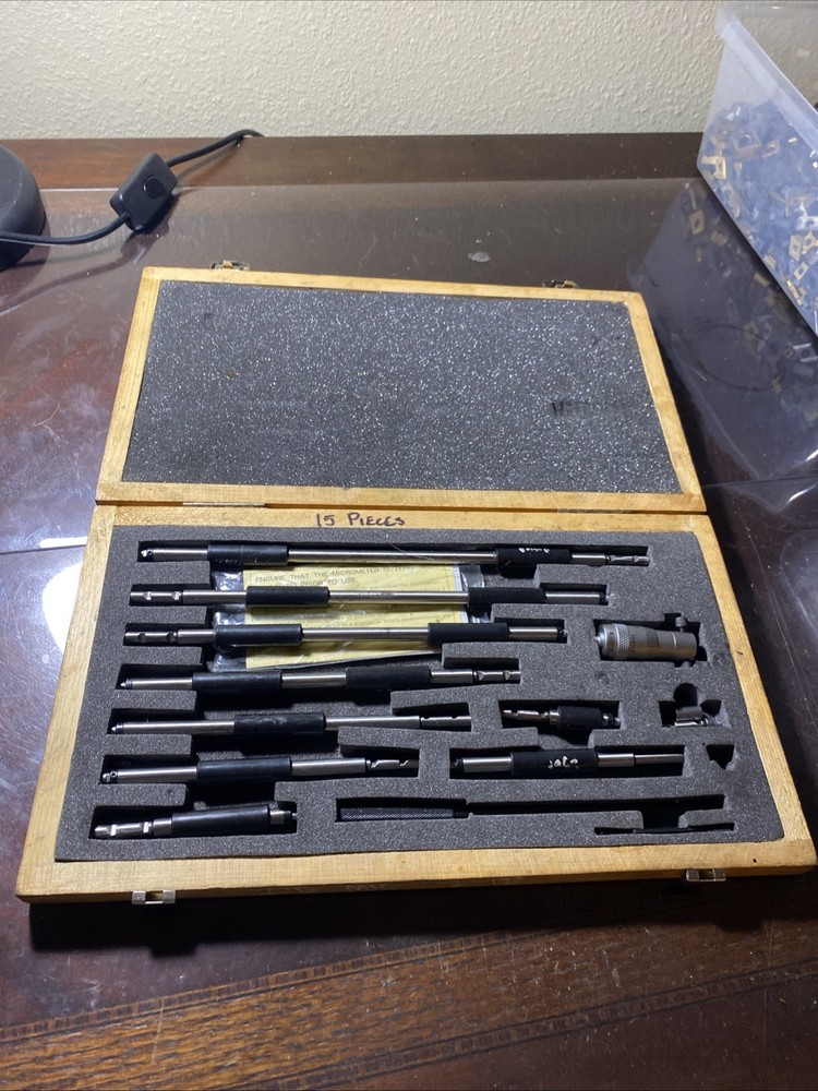 SPI Interchangeable Rod Inside Micrometer 2-12” 12-372-9 Complete