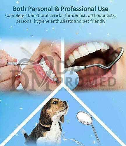 6 Pcs Dental Pick Hygiene Tool Set Tooth Scraper Plaque Tartar Remover Gum Floss