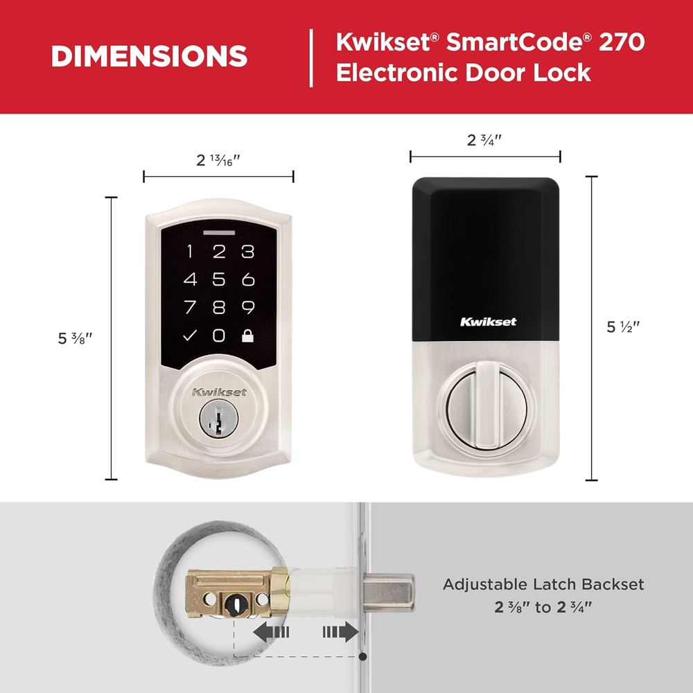 Smartcode 270 Keyless Entry Electronic Touchpad Deadbolt Door Lock with Auto-Loc