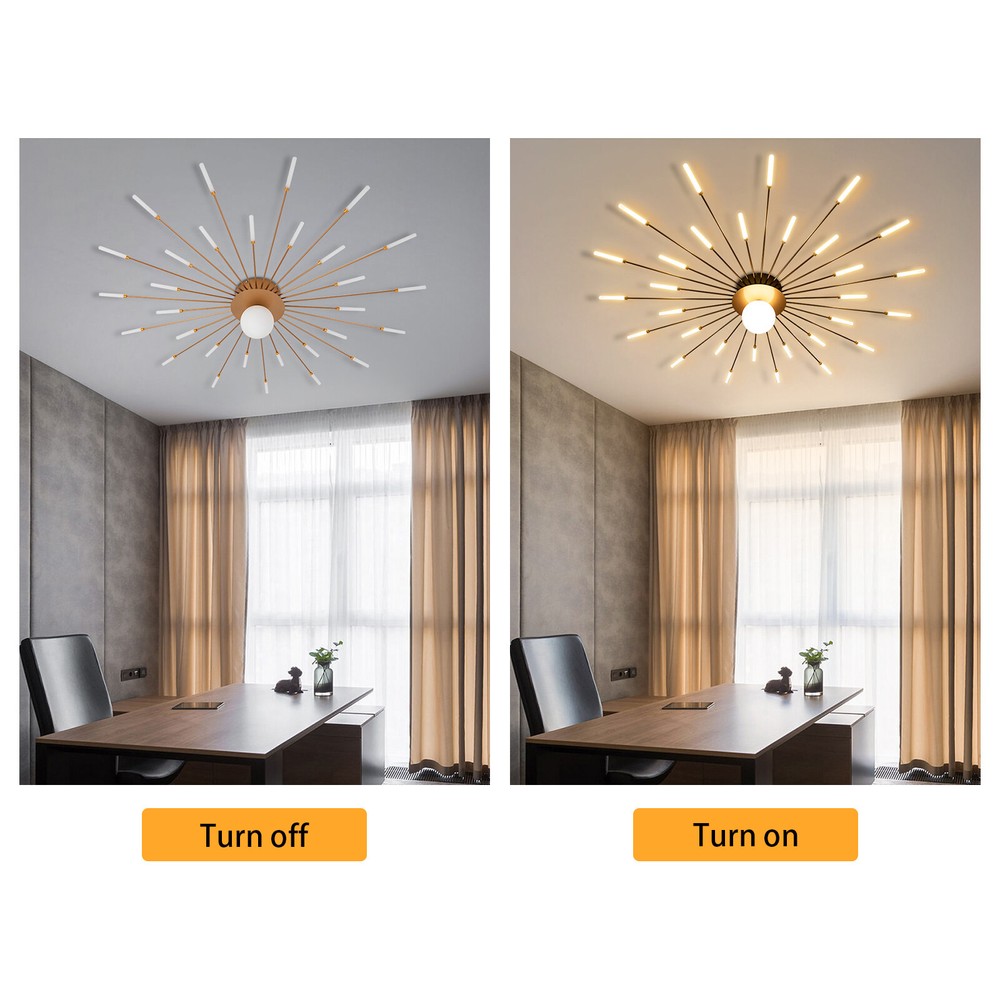 12W Firework Shape Ceiling Light Ceiling Lamp Ceiling Fixtures Luxurious Golden