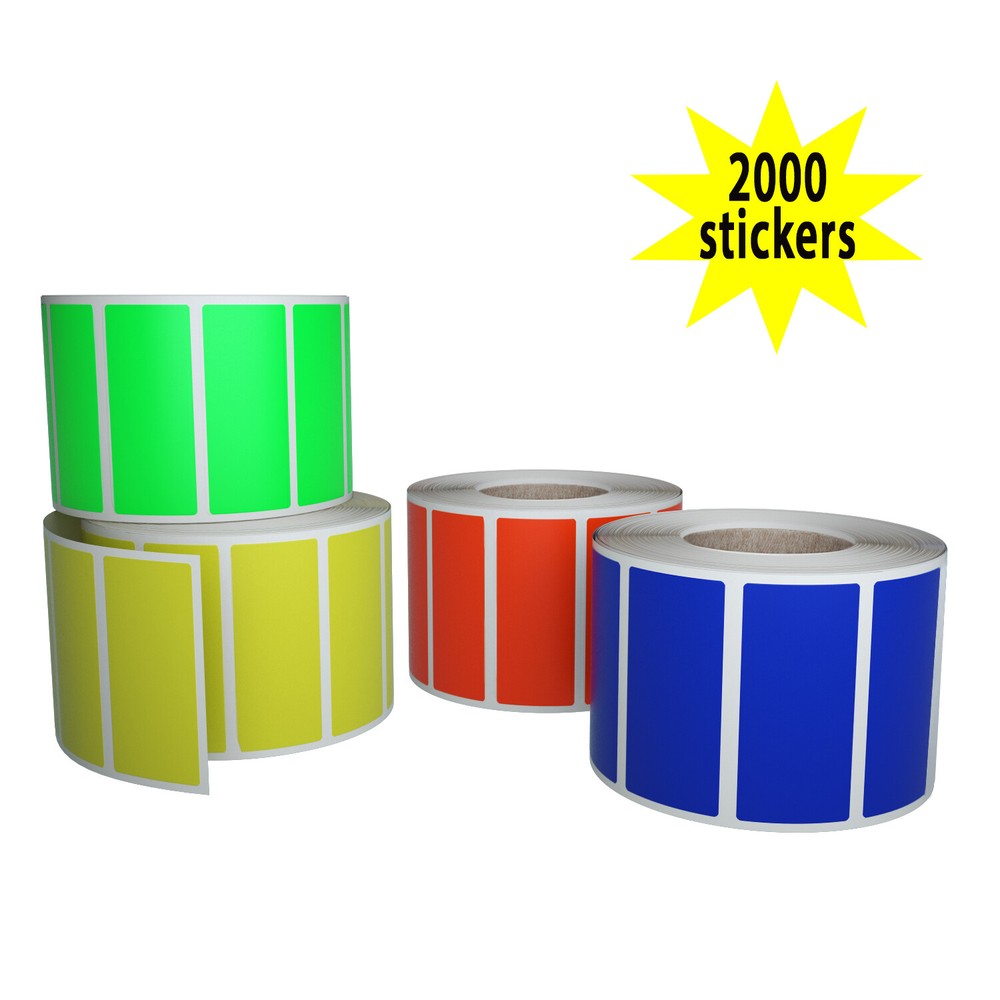 Rectangular Color Coding Lables in Rolls 1.57 Inch x 0.75 Inch 500 Pack Stickers