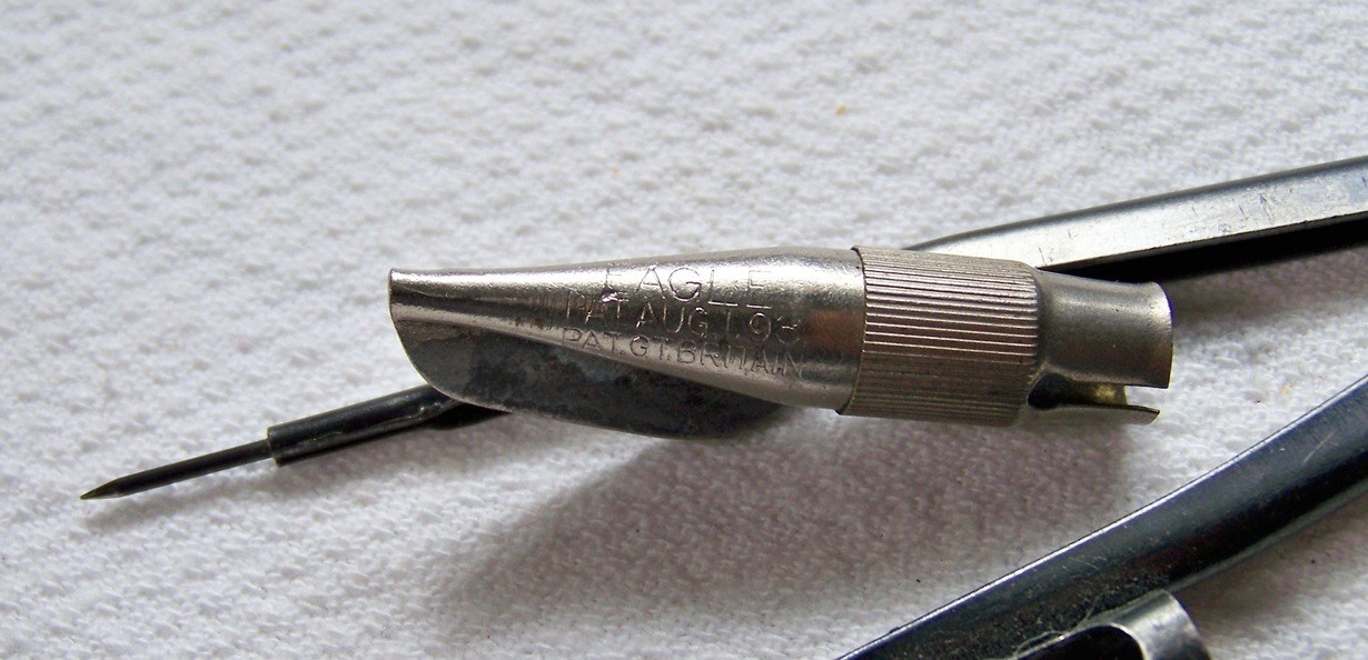 Vintage EAGLE PENCIL CO #557 Topper Pencil Sharpener & #576 Black & Gold Compass