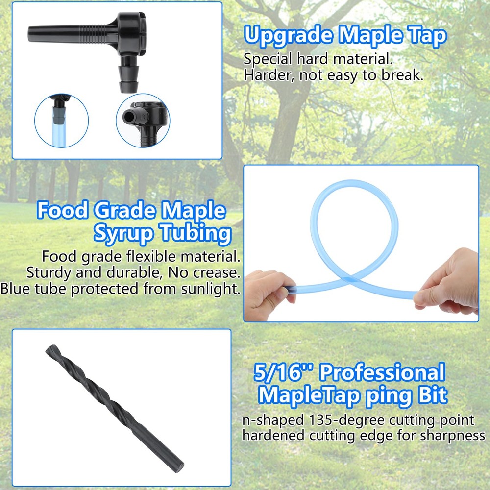 Maple Syrup Tapping Kit, Upgrade Maple Taps Set Include (15) Maple Syrup Taps...