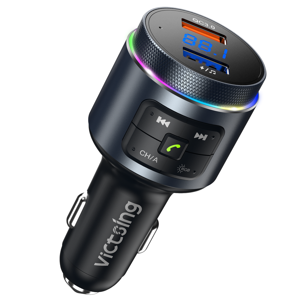 VicTsing Wireless Car Bluetooth FM Transmitter MP3 Radio Adapter 2 USB Charger