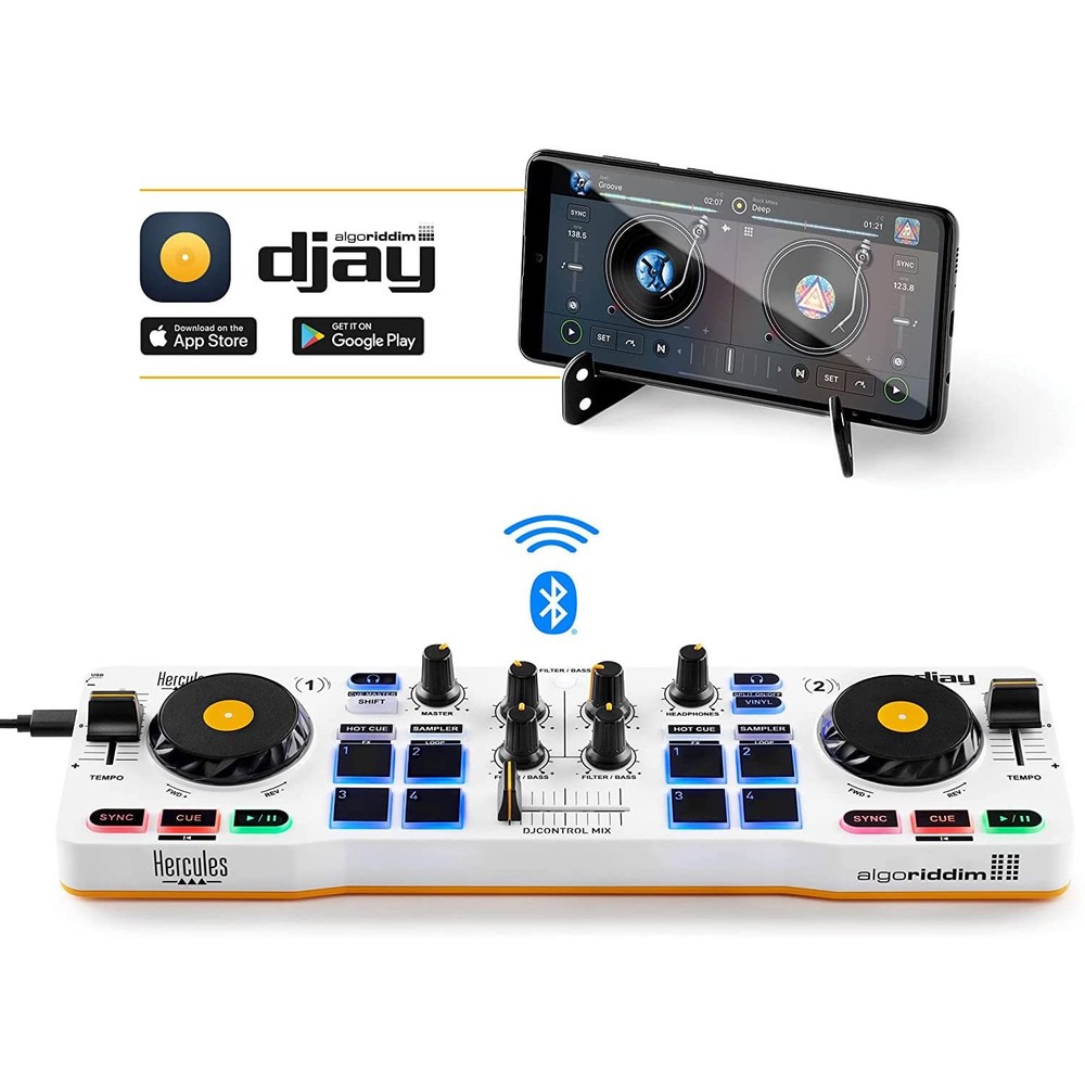 Hercules DJControl Mix – Bluetooth Wireless DJ Controller for Smartphones