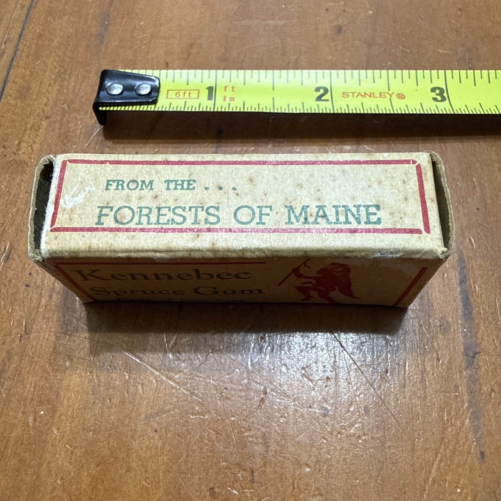 Antique Vintage Kennebec Spruce Gum Box GF Carr & Co. Five Islands Maine Indian