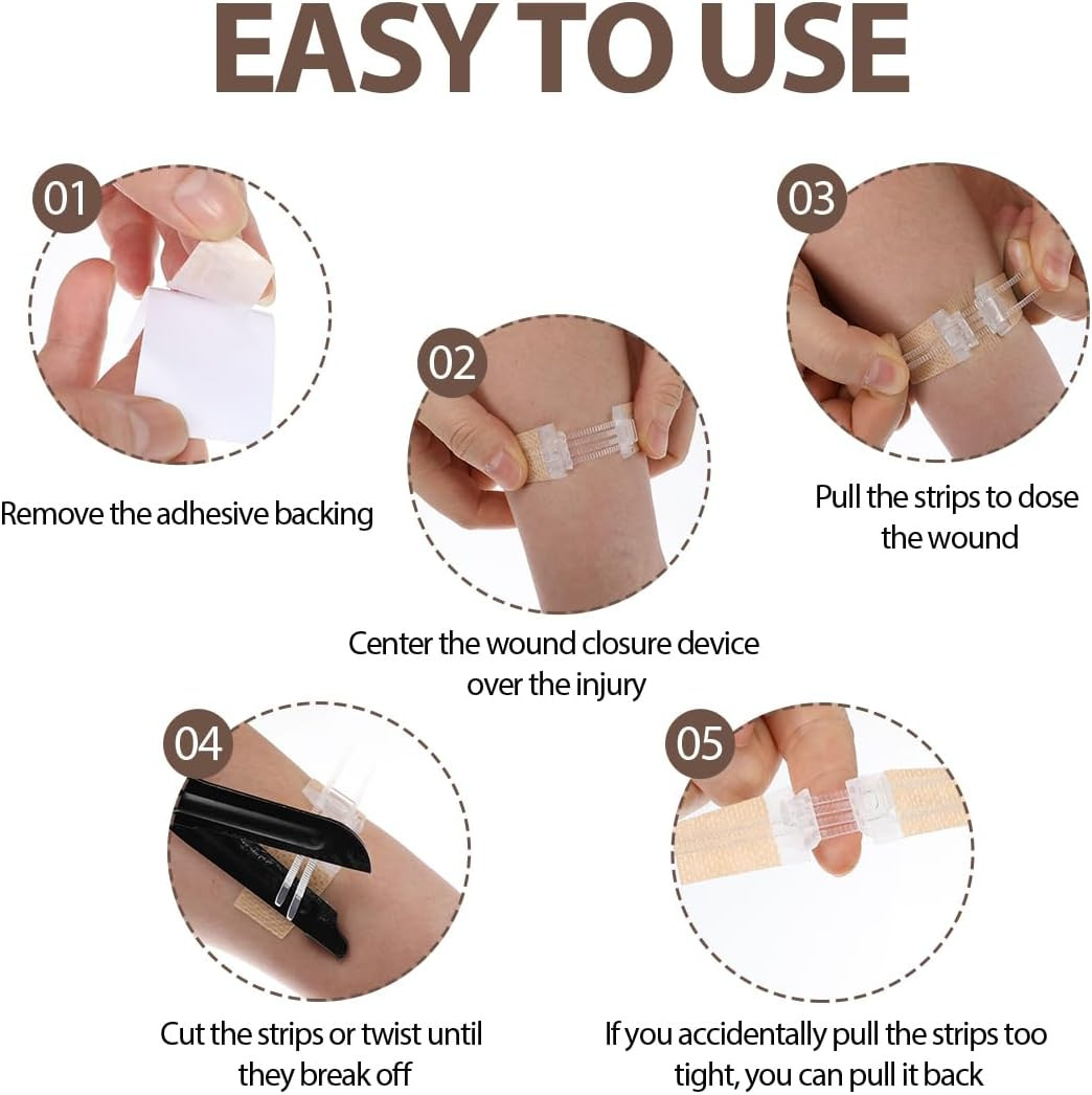 Wound Closure Strips 5Pcs Emergency Laceration Closures Butterfly Stitches Sutur