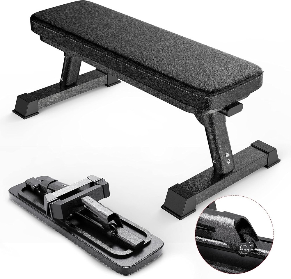 Gym Quality Foldable Flat Bench for Multi-Purpose Weight Training