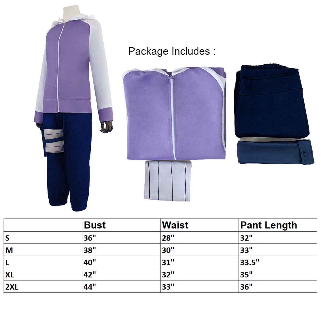 Anime Naruto Shippuden Hinata Hyuga Costume Complete Outfit Cosplay Party Set