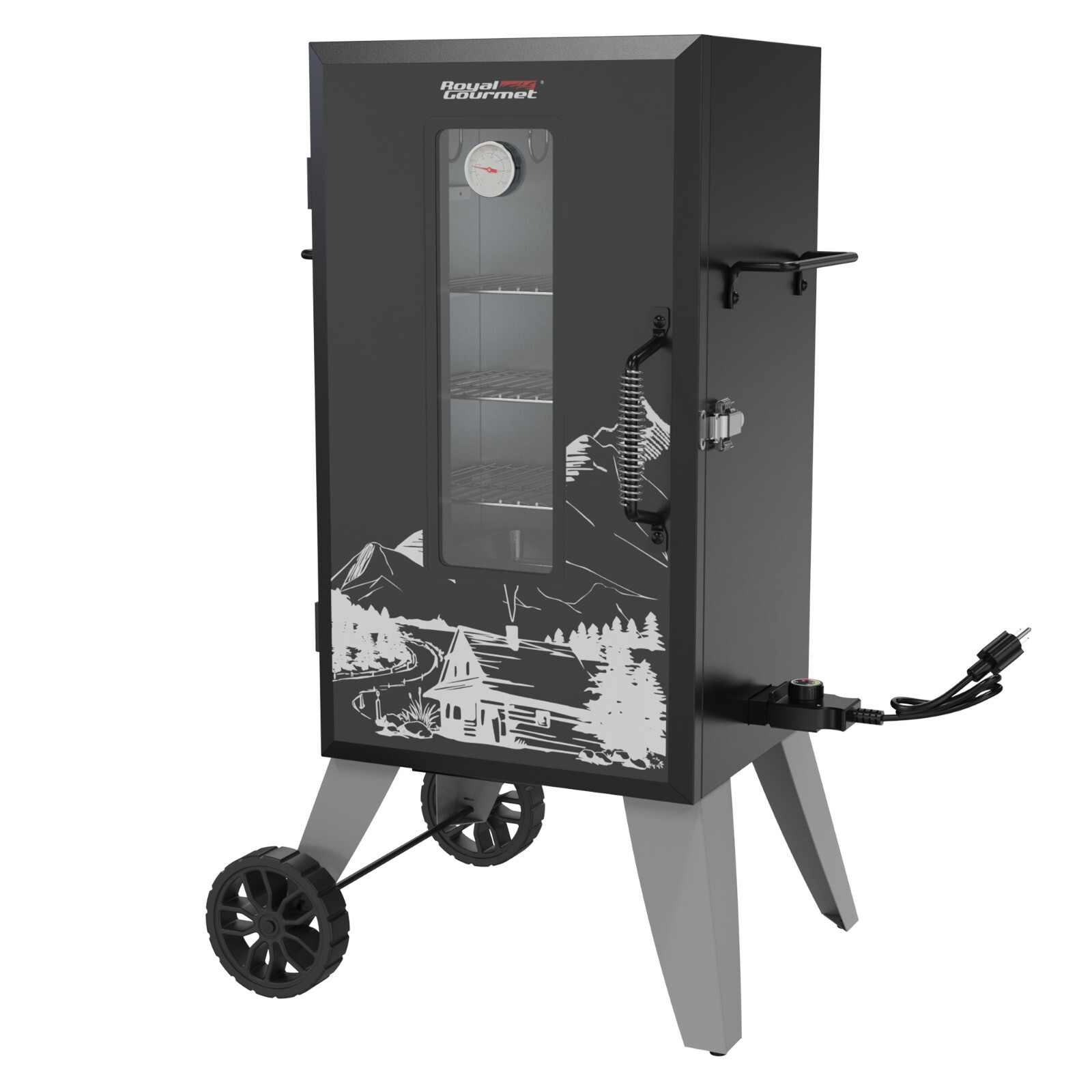 Royal Gourmet 28-Inch Electric Smoker With 3 Smoking Racks/ Clear Viewing Window