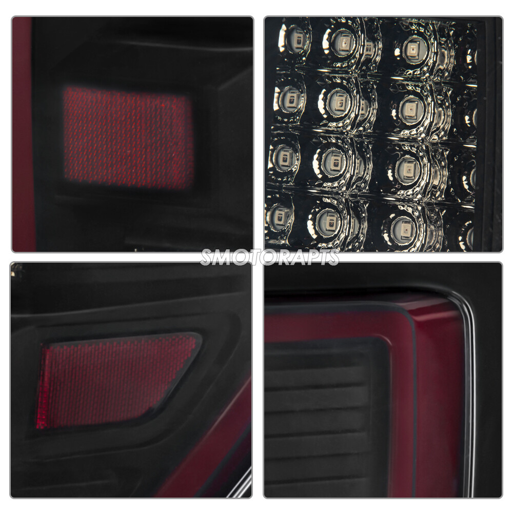For 2009-2014 Ford F150 LED Tube Brake Lamp Smoke Lens Tail Lights Left & Right