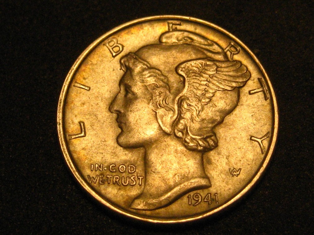 1941-P 90% Silver Mercury Head Dime Uncirculated