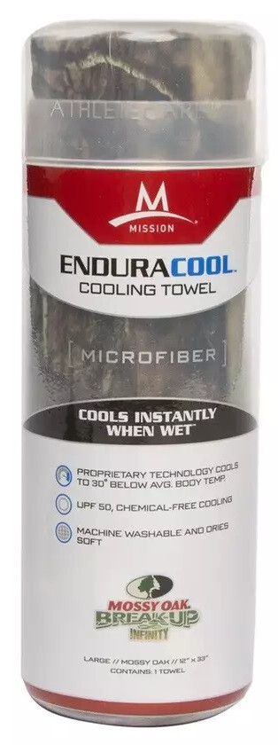 MISSION ENDURACOOL Cooling Towel Large Microfiber -12"x33" Mossy Oak Color, NIB
