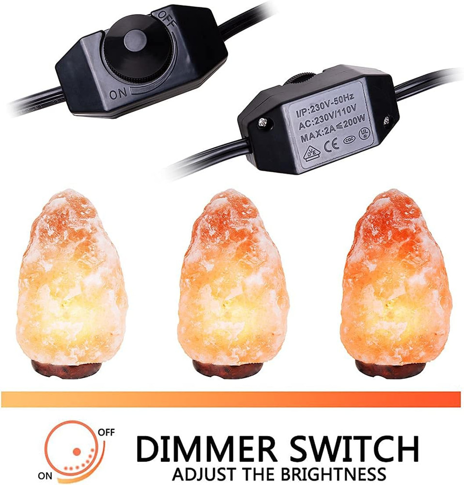 Himalayan Salt Lamp Cord Replacement with Dimmer Switch(2-Pack) and E12 Halogen