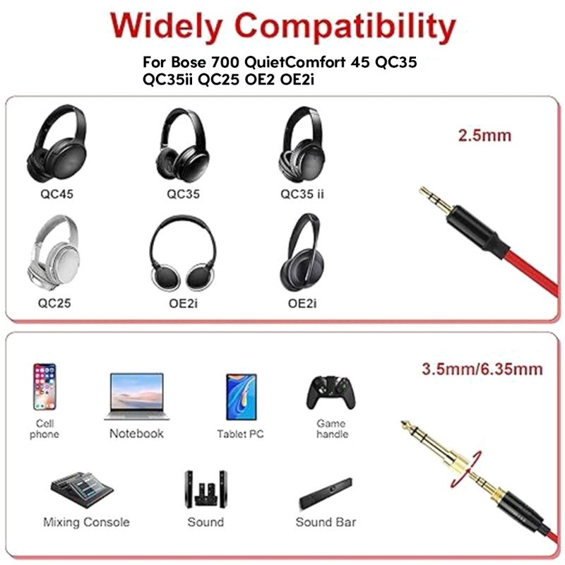 Replacement Headphones Line Durable Cable Cord for 700
