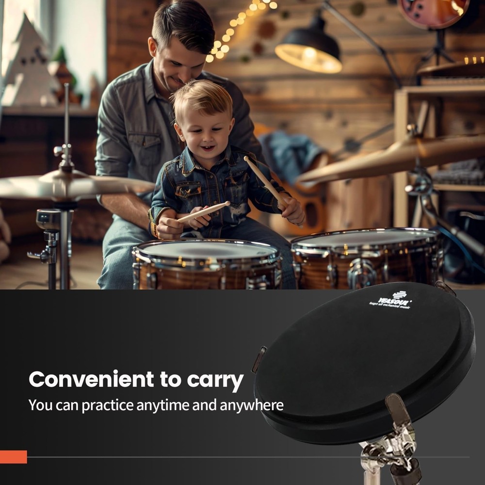 Practice Drum Pad, Drum Practice Pad, Silent Practice Pad for Drumming with D...