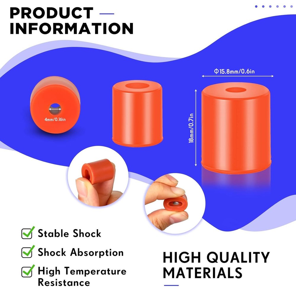 12 Pcs 3D Printer Heatbed Parts Silicone Leveling Solid Bed Mount Heat...