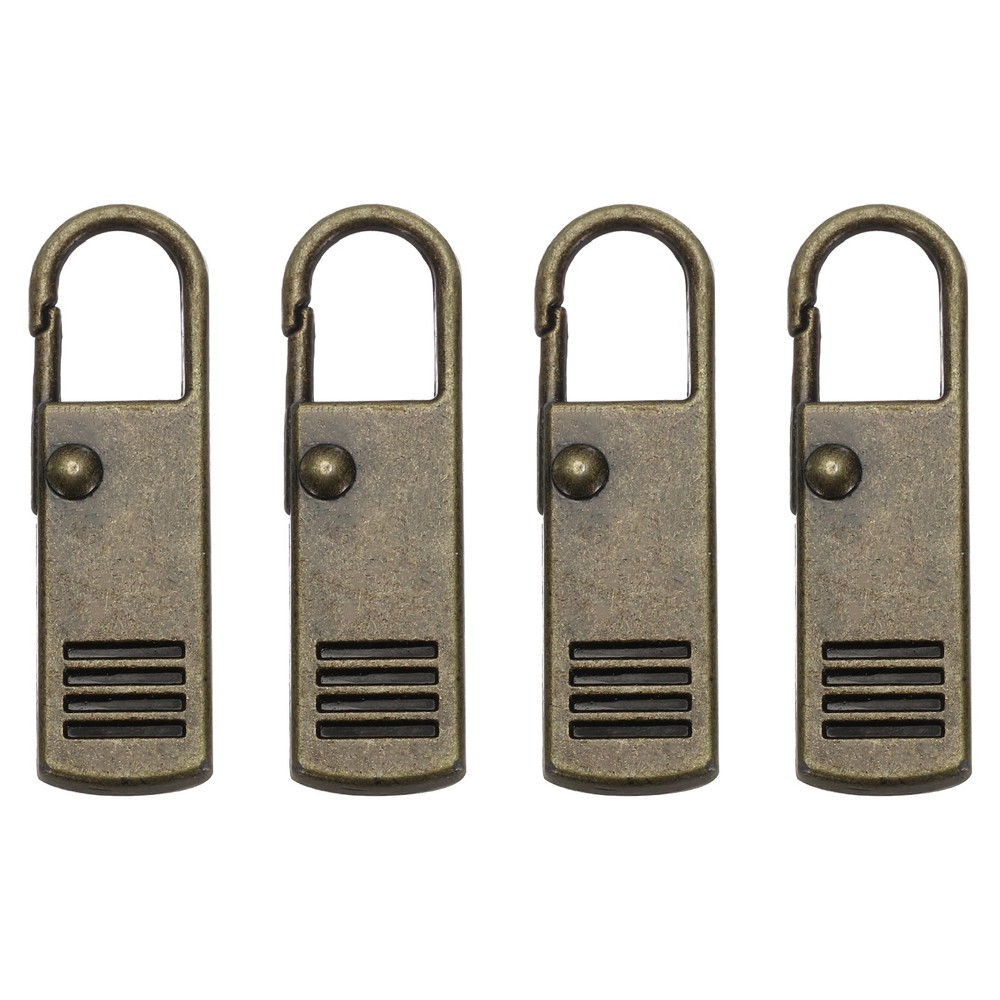 Zipper Pull Replacement, 4 Pcs Zipper Handle Mend Fixer Repair, Bronze
