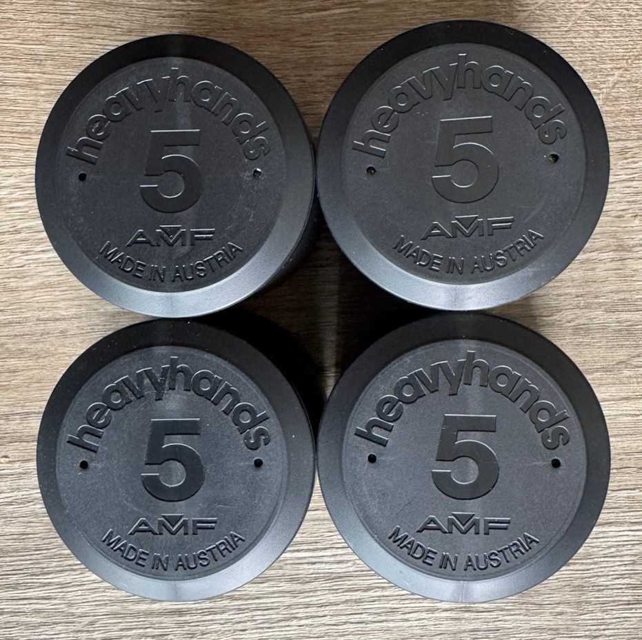 Vintage AMF Heavyhands 5 lbs Aerobic Weights Set of 4 End Caps Only