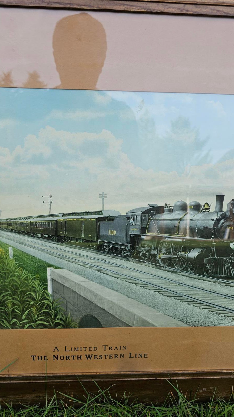 Spectacular all original hand touched depot litho from C&NW in original frame