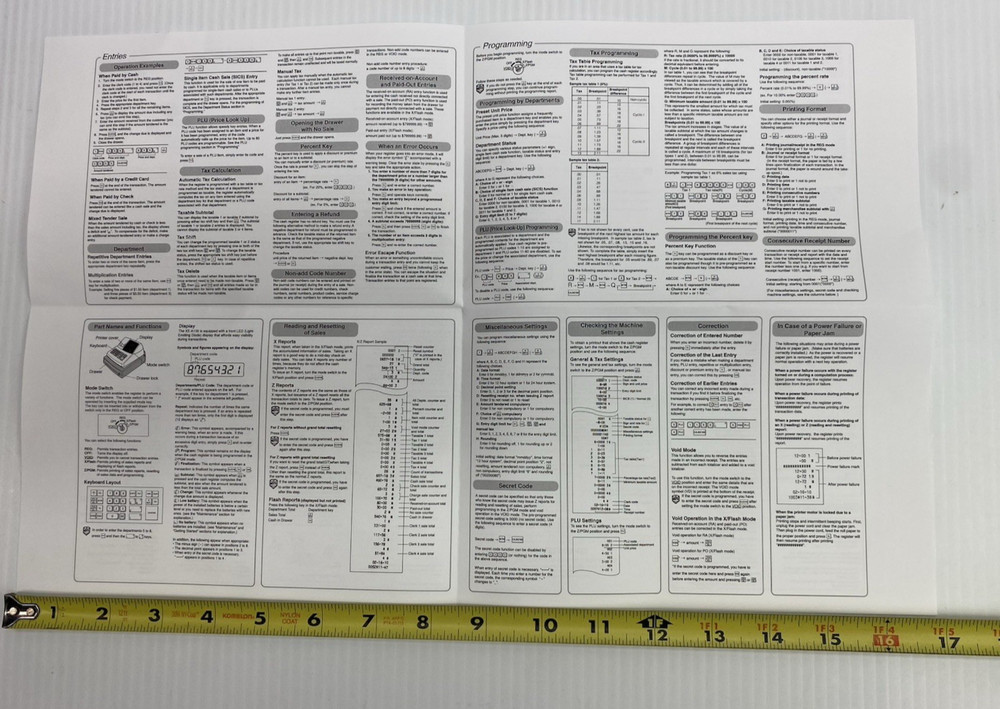 Sharp XE-A102 Cash Register Instruction Manual & Quick Start Guide Only