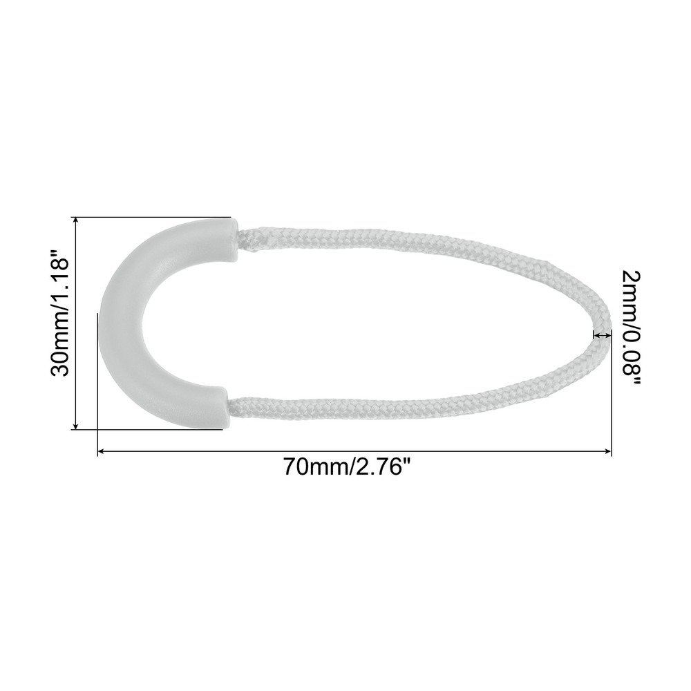 Zipper Pulls Replacement, 15 Pack Extension Cord Handle for Bags, Light Gray