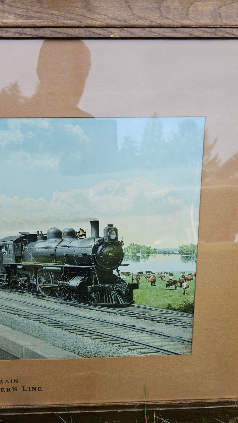 Spectacular all original hand touched depot litho from C&NW in original frame