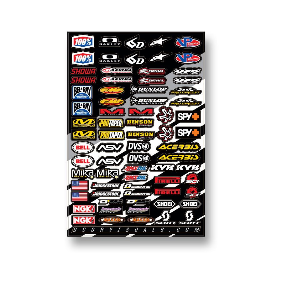D'COR Visuals MX Logos2 Decal Sheet 40-90-113