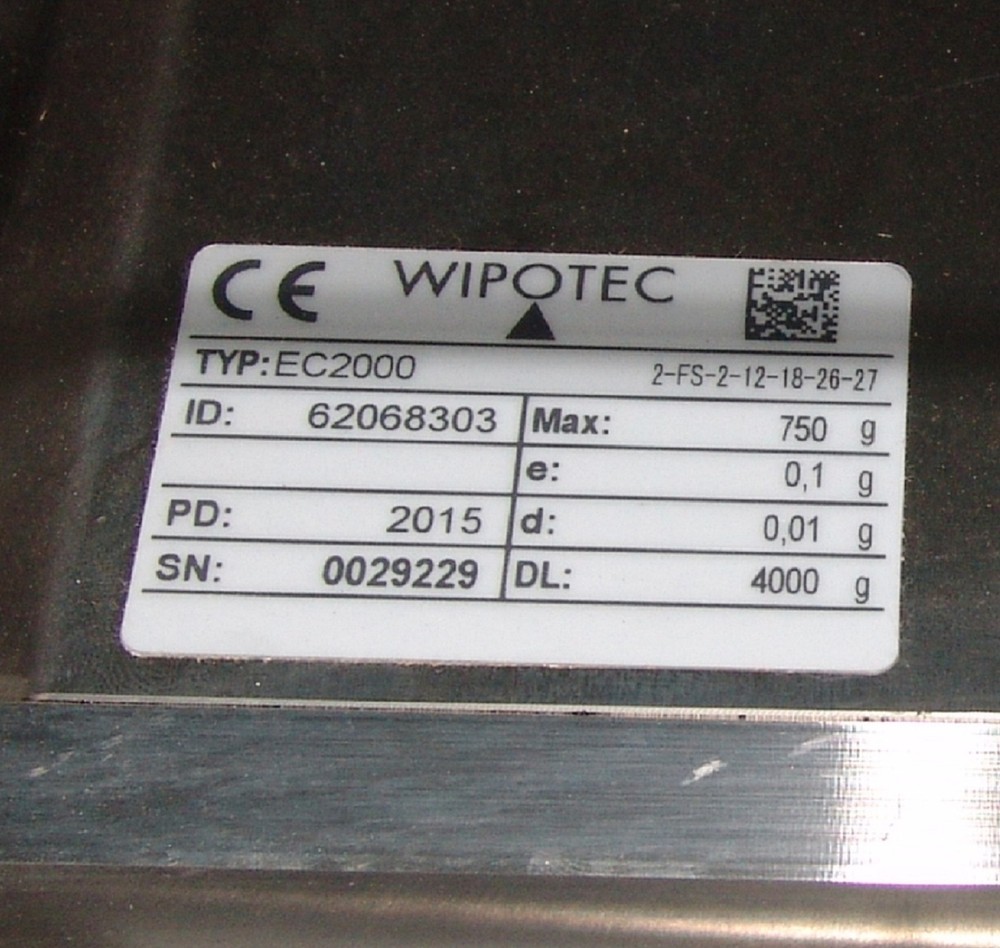OCS Checkweigher Wipotec , Wolke Videojet coder printer (2015)