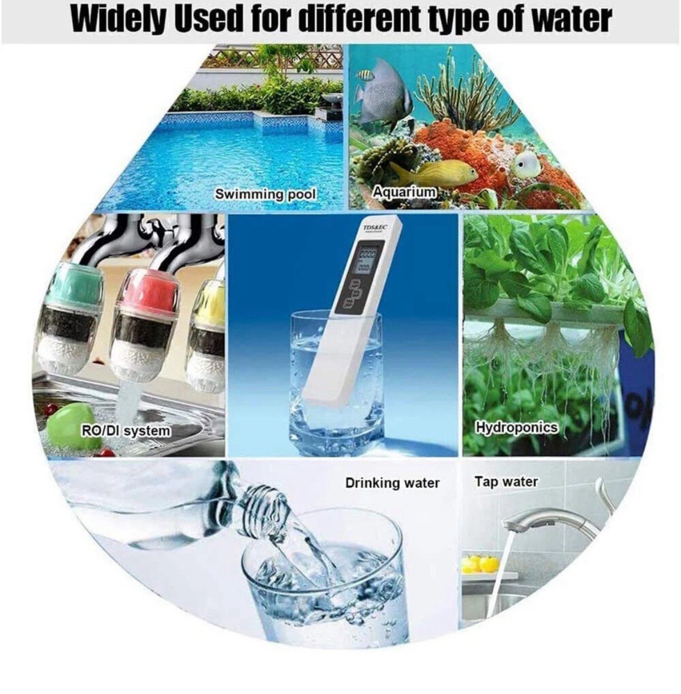 2 Pc TDS Meter Digital Tester Water Quality Testing Kit Drinking Water 0-9990ppm