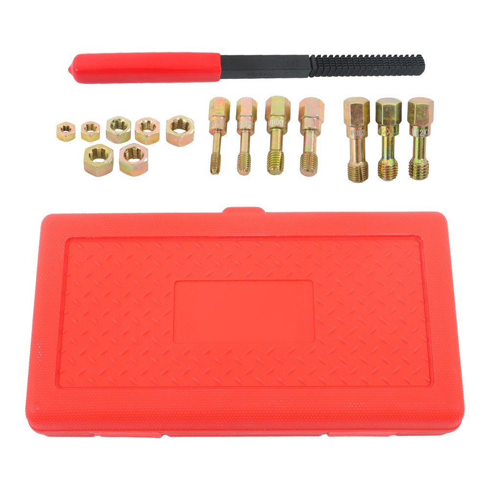 15PC Metric Thread Repair Tools Kit Master Thread Restorer Set Rethreading Tool