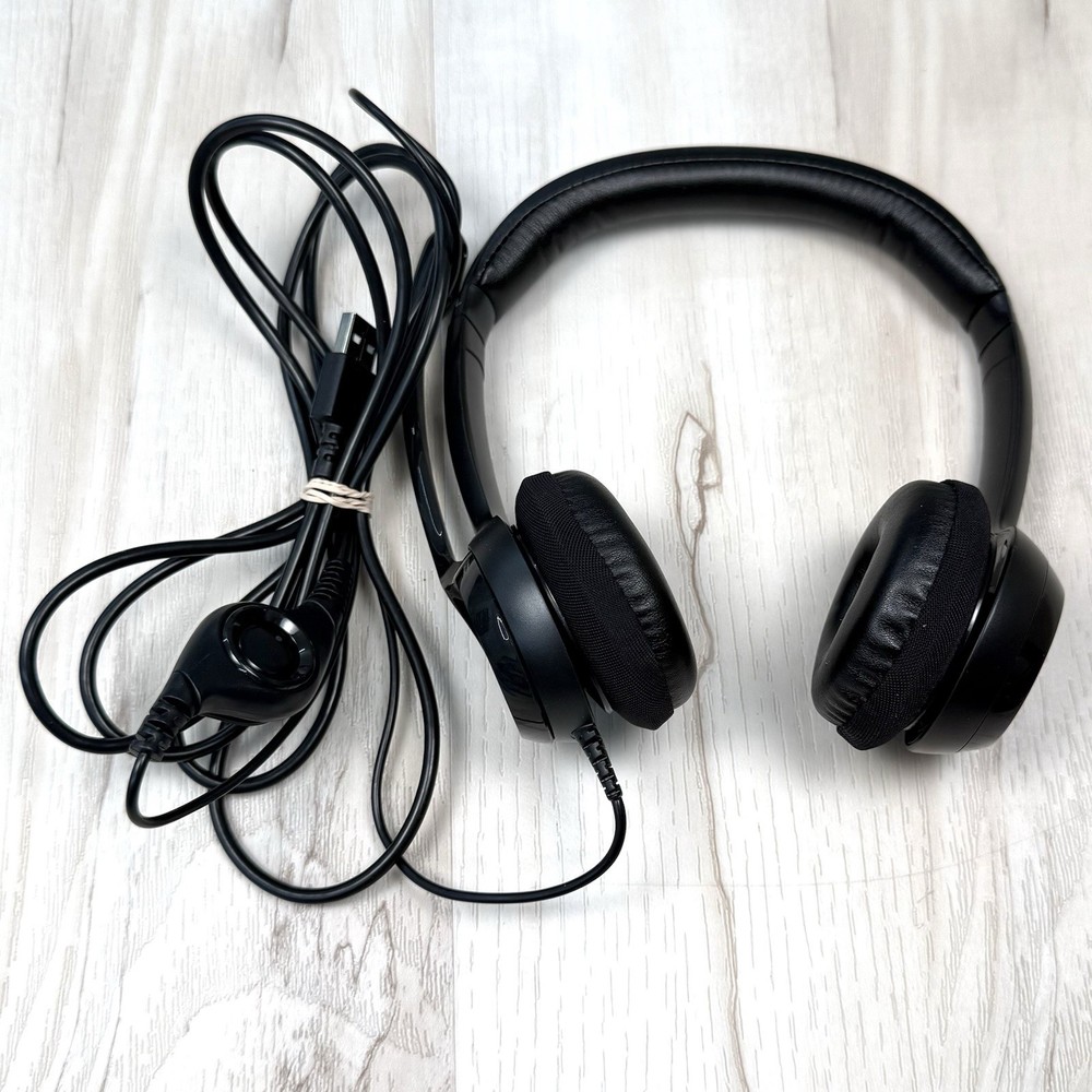 LOGITECH H390 USB Wired On-Ear Computer HEADSET w/ Mic & Volume Control Black