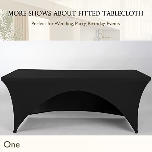 Spandex Table Cover 4 ft. Fitted Polyester 48" x 24" (Rectangular) Black