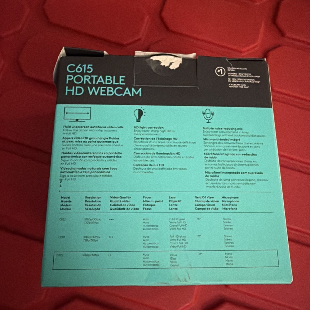 LOGITECH C615 PORTABLE HD WEBCAM NEW OPEN BOX