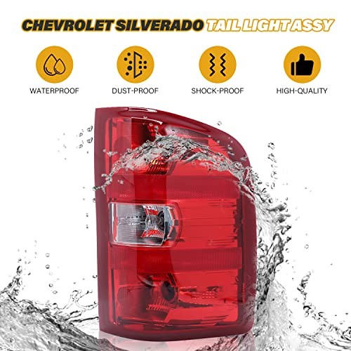 Tail Light Assembly Compatible with Chevy Right Passenger Side-Red Border