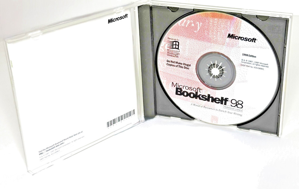 Microsoft Bookshelf 98 Reference Library CD for PC Windows 95