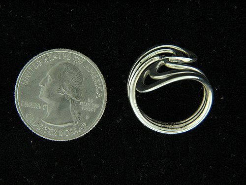 Sterling Silver Ring Adjustable Swirl Ladies Ring