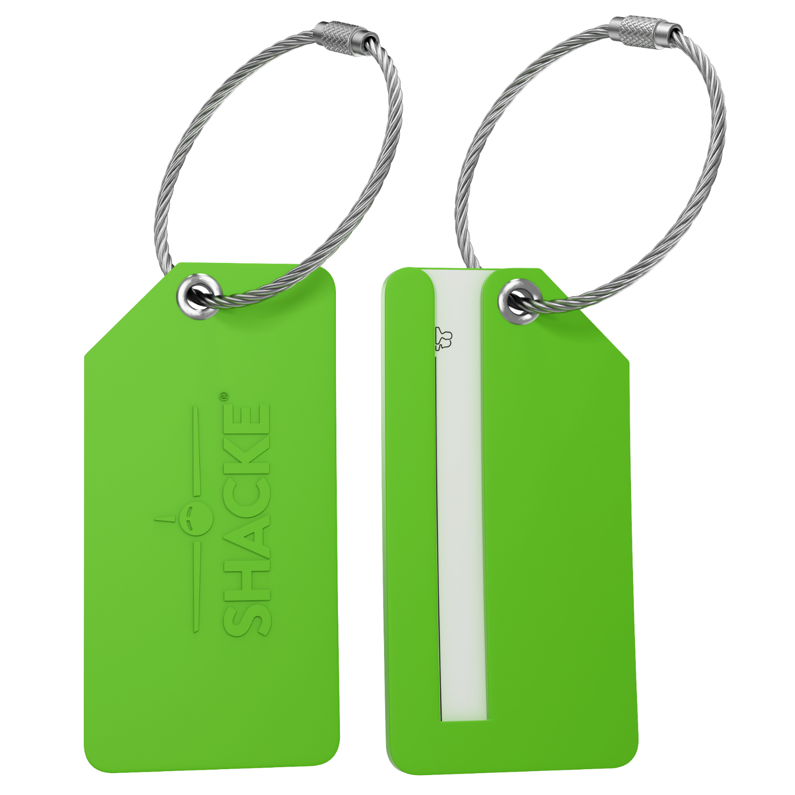 Shacke 4pack Small Luggage Tags - Fully Bendable Rubber Tags - Privacy Cover