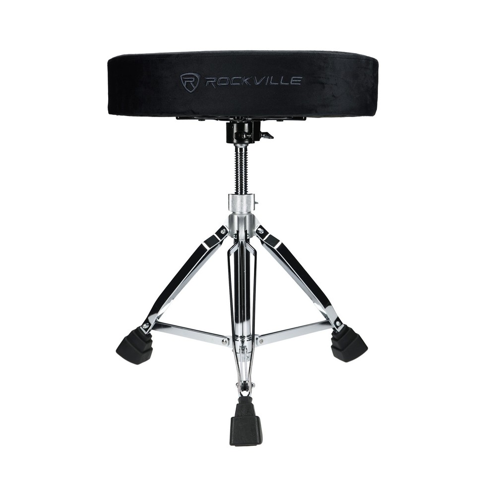 Rockville RDS50 Double Braced Drum Throne Stool 4" Padding, Adjustable+Lockable